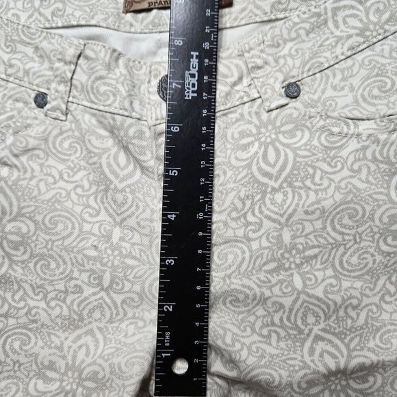 Prana Kara Jeans Womens Size 6 Patterned Beige Gray Lowrise Slim Leg Outdoor - Picture 6 of 12